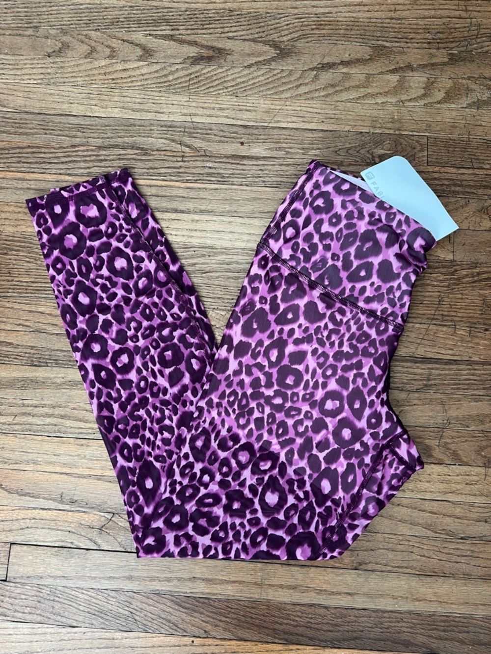 Women’s Fabletics Purple Leopard Print High-Waist Mesh Powerform Leggings
